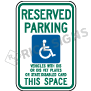 Wisconsin Reserved Parking Signs