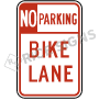 No Parking Bike Lane Signs