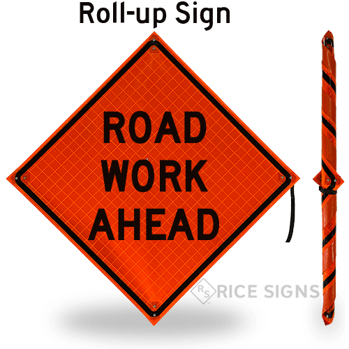 A link to Road Work Ahead Roll-Up Signs