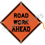 Road Work Ahead (velcro Around Ahead) Roll-Up Signs