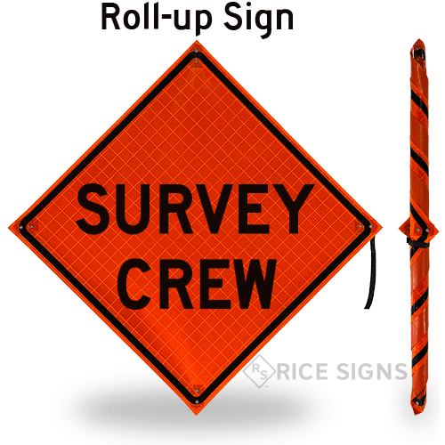 A link to Survey Crew Roll-Up Signs