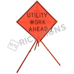 Heavy Duty Tripod Sign Stand with Sign Brackets for Metal Signs and Roll-up Signs