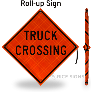Truck Crossing Roll-Up Signs