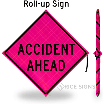 Accident Ahead Roll-Up Signs