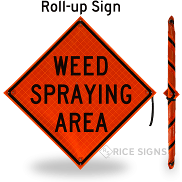 Weed Spraying Area Roll-Up Signs