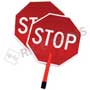 Stop/Stop Paddle with 15" Handheld ABS Plastic Staff Signs