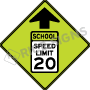 School Speed Reduction Symbol With Speed Limit