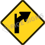 Right Curve With Side Road Style B Signs