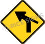 Left Curve With Side Road Style C Signs
