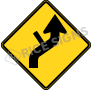 Right Reverse Curve With Side Road Style D Signs