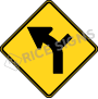 Left Curve With Side Road Signs