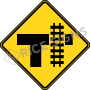 T Intersection With Railroad Tracks Right
