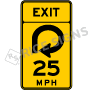 Exit Advisory Speed With Reverse Curve