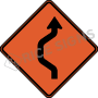 Double Reverse Curve Left One Lane Signs