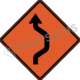 Double Reverse Curve Right One Lane Signs