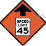 Work Zone Speed Reduction Symbol With Speed Limit