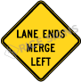 Lane Ends Merge Left