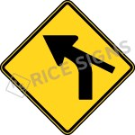 Left Curve With Side Road Style C Sign
