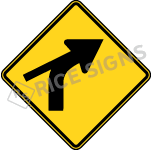 Right Curve With Side Road Style C Signs