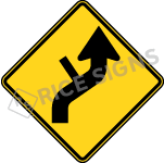 Right Reverse Curve With Side Road Style D Signs