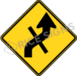 Right Reverse Curve With Side Road Style E Signs