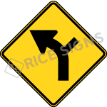 Left Curve With Side Road Sign