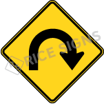 Hairpin Curve Right Sign