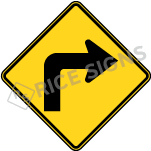 A picture and link to Turn Right Signs