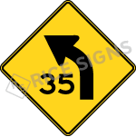Curve Left With Speed Limit