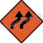 Two Lane Reverse Curve Right Signs