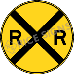 Railroad Crossing Advance Warning Sign
