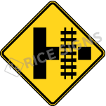 Right Side Road With Railroad Tracks Signs