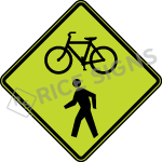 Bicycle Pedestrian Trail Crossing Sign