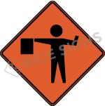 Flagger Ahead Symbol sign