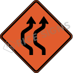 Double Reverse Curve Left Two Lanes