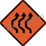 Double Reverse Curve Left Three Lanes