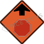 Stop Ahead (symbol) Sign