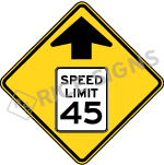 Speed Reduction Symbol With Speed Limit Sign