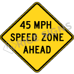 Speed Zone Ahead With Speed Limit Signs