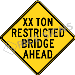 Weight Restricted Bridge Ahead Sign