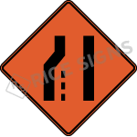 Left Lane Ends Symbol Sign