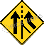 Added Lane Right Signs
