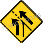 Entering Roadway Added Lane Signs