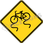 Bicycle Slippery When Wet Signs