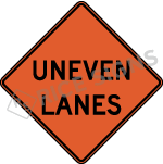 Uneven Lanes Signs