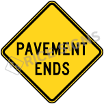 Pavement Ends Signs