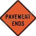 Pavement Ends Sign