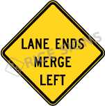 Lane Ends Merge Left