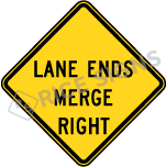 Lane Ends Merge Right