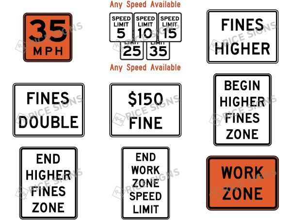 MUTCD Work zone speed limit signs